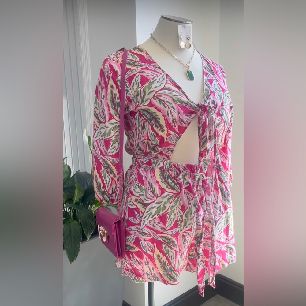 LOFT Pink and Green romper